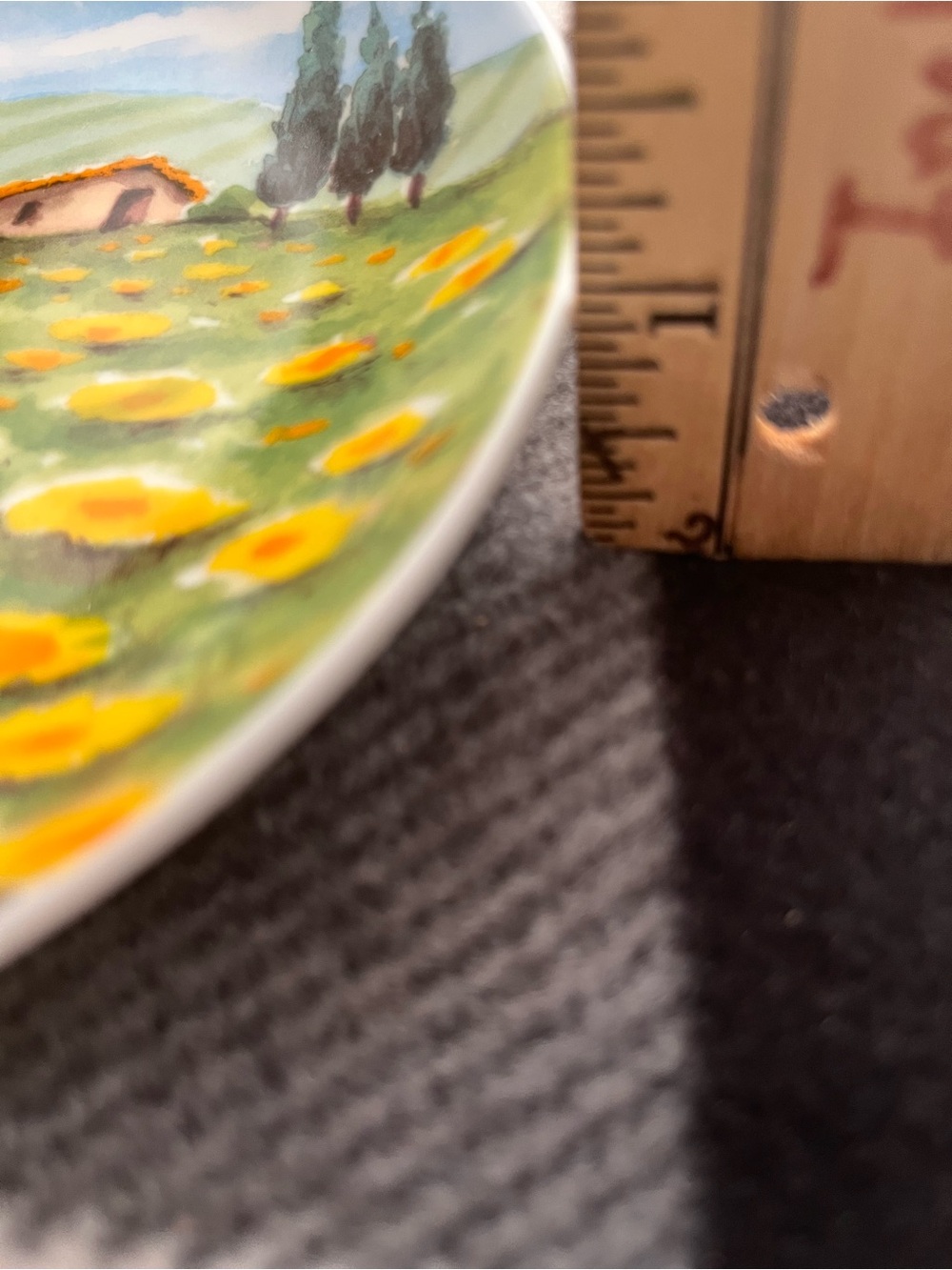 Vintage TUSCANY Country Scene Salad Dessert Plate 2002 Susanne Riette - Set of 4 - Picture 8 of 9